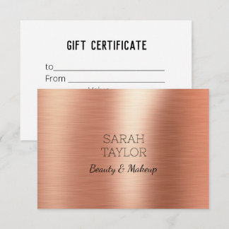 Elegant Ro Gold Foil Black Gift Certificate