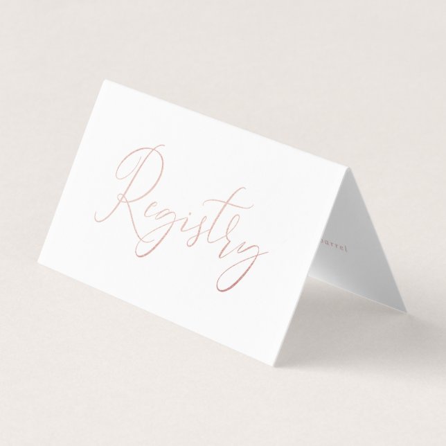 Elegant Ro Gold Foil Gift-registreringskort Visitkort (Framsida)