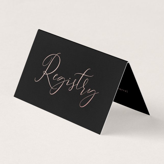 Elegant Ro Gold Foil Gift-registreringskort Visitkort (Framsida)