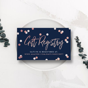 Elegant Ro Gold Foil Gift Registry Bröllop Tilläggskort