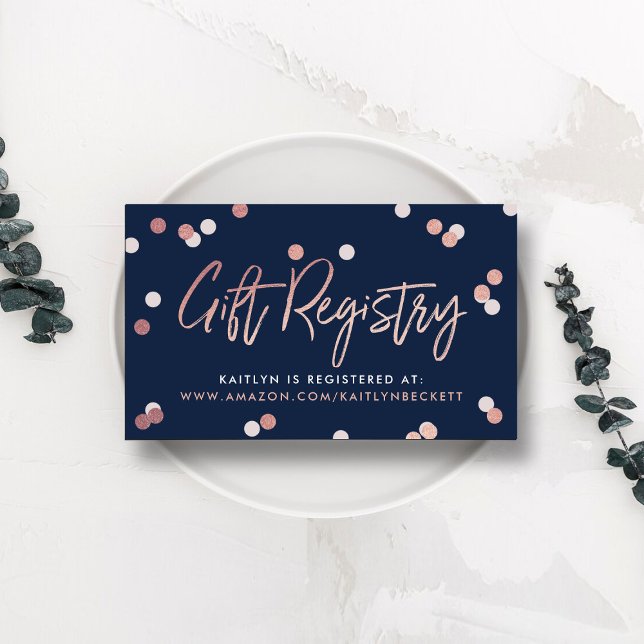 Elegant Ro Gold Foil Gift Registry Bröllop Tilläggskort (Skapare uppladdad)