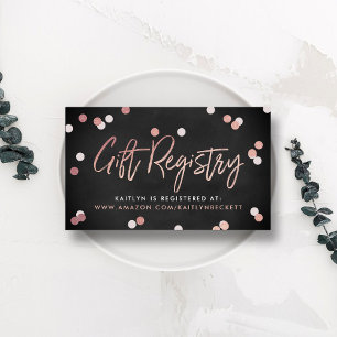Elegant Ro Gold Foil Gift Registry Bröllop Tilläggskort