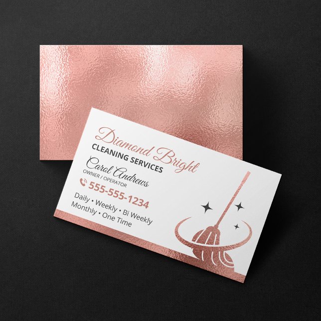 Elegant Ro Gold Foil Janitorial House Städning Visitkort (Skapare uppladdad)