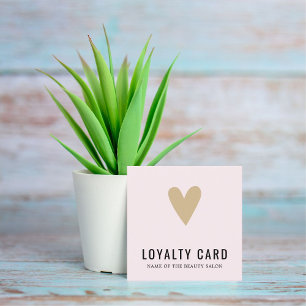 Elegant Ro Golden Heart BeautySalon Loyalty Card Lojalitetskort