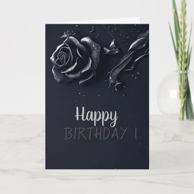 Elegant Ro Gothic Birthday Kort (Framsida)