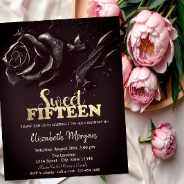 Elegant Ro gotiic Burgundy 15:e födelsedagen Inbjudningar