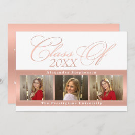 Elegant Ro Guld 3 Photo Studenten meddelande Inbjudningar