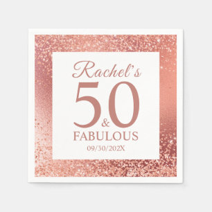 Elegant Ro Guld 50 och Fabulous 50:e födelsedag Pappersservett