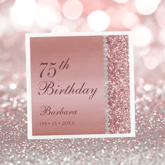 Elegant Ro Guld 75:e, födelsedag Pappersservett (Skapare uppladdad)