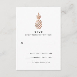 Elegant Ro Guld Ananas Bröllop OSA Kort