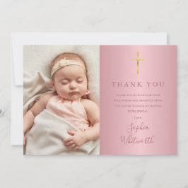 Elegant Ro Guld Baptism Christening Photo Tack Kort