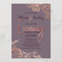 Elegant Ro Guld Blommigt Lila Mauve Evening