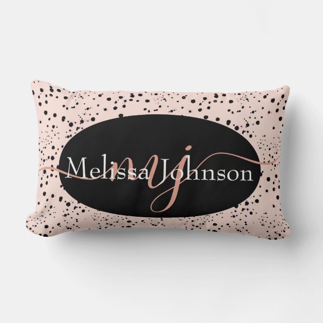 Elegant ro guld-bokstäver på svart Dekorativ kudde (Framsida)