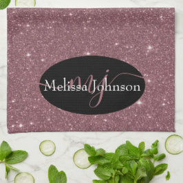 Elegant Ro Guld-brev på Svart Köks till köket Kökshandduk