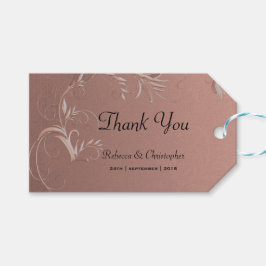 Elegant Ro Guld Bröllop Tack Presentetikett