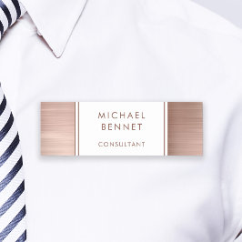 Elegant Ro Guld Brushed Metallic Business Namnbricka