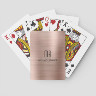 Elegant Ro Guld Brushed Metallic Monogram Namn Casinokort