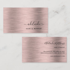 Elegant Ro Guld Brushed Metallic Monogram Namn Visitkort