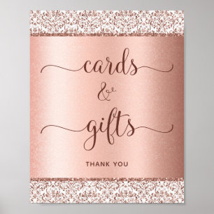 Elegant Ro Guld Calligraphy Bröllopskort Gifts Poster