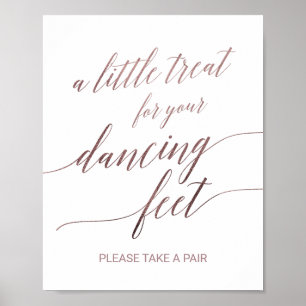 Elegant Ro Guld Calligraphy Dancing Feet Sign Poster