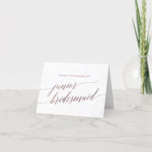 Elegant Ro Guld Calligraphy Junior Bridesmaid Tack Kort