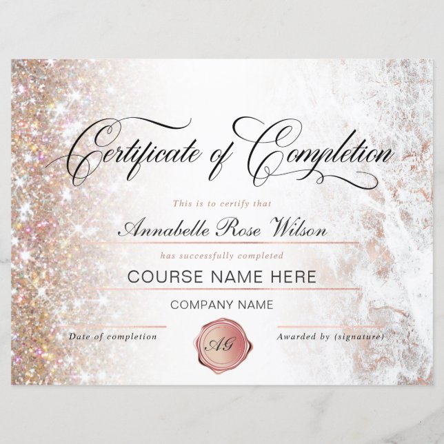 Elegant Ro Guld Certificate of Complete Award (Framsida)