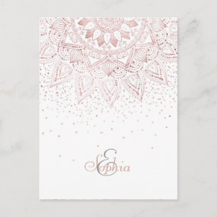 Elegant Ro Guld Dit Mandala Vykort