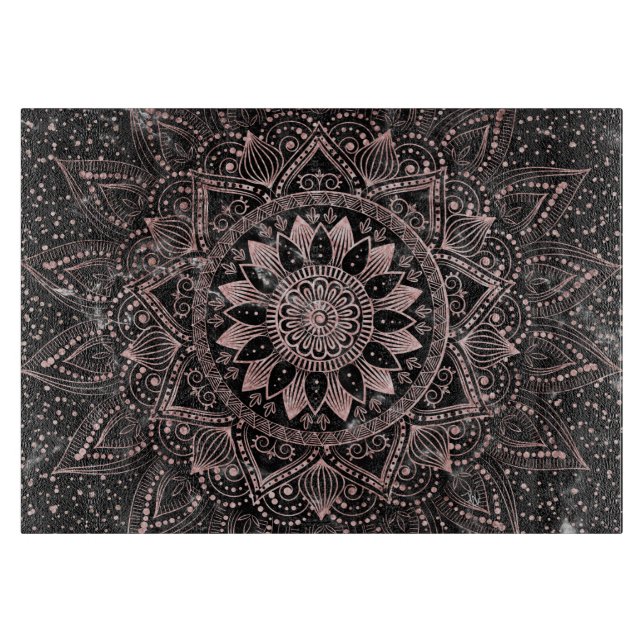 Elegant Ro Guld Dots Mandala Marble (Framsidan)