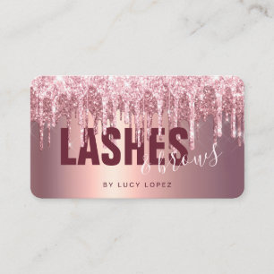 Elegant ro guld droppar i glitter lash & brows visitkort