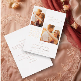 Elegant Ro Guld Effect 2 Foton Chic Bröllop