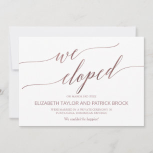Elegant Ro Guld Elopement annons Meddelande
