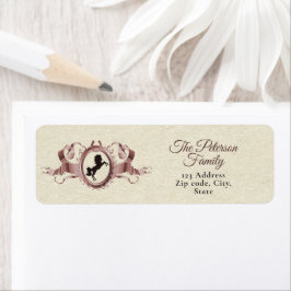 Elegant Ro Guld Equestrian Ribbon Vapensköld Returadress Etikett