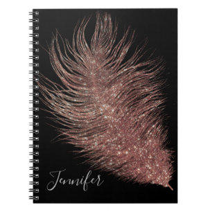 Elegant Ro Guld Feather Anteckningsbok