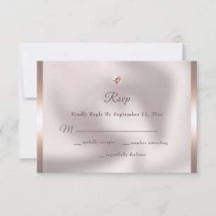 Elegant Ro Guld Foil Diamond Bröllop OSA Kort