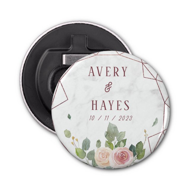 Elegant Ro Guld Geometric Bröllop Flasköppnare (Framsidan)