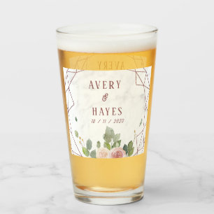 Elegant Ro Guld Geometric Bröllop Glaskopp