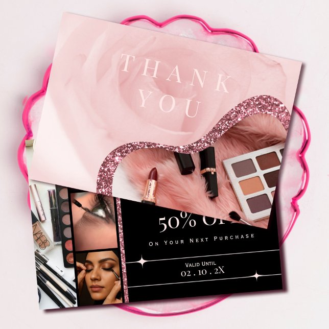 Elegant Ro Guld Gift Voucher | Rabattkort (Elegant Rose Gold Gift Voucher | Discount Card #zazzlemade #thankyoucard #giftcertificate #voucher)