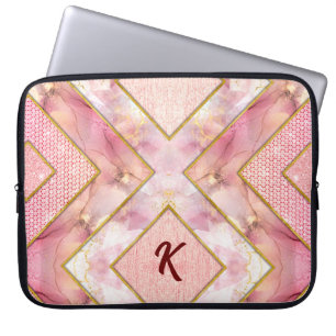 Elegant ro guld girly geometric sketchbook laptop fodral