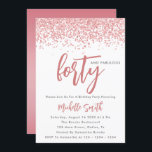 Elegant Ro Guld Glitter 40 och födelsedag av fjäde Inbjudningar<br><div class="desc">Feminin Chic Elegant Ro Guld Gnistra Glitter 40 och fyllig 40: e födelsedag 40: e födelsedag Inbjudningskort 40: 40: e födelsedag och Fabulös inbjudan till kvinnor: Inbjudningskort på födelsedagen</div>