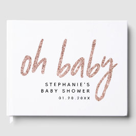 Elegant Ro Guld Glitter babyskor för Gästböcker