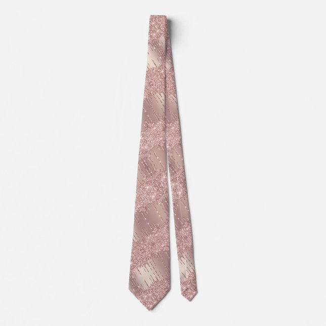 Elegant Ro Guld  Glitter-drivrutiner Neck Tie Slips (Framsida)