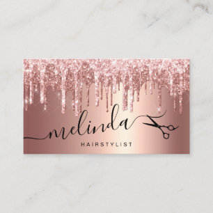 Elegant ro guld glitter droppar hårstylist visitkort
