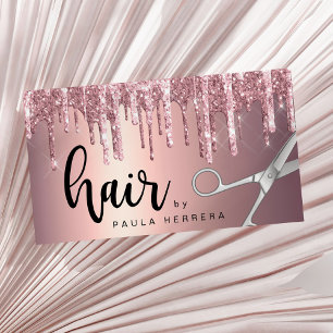 Elegant ro guld glitter droppar hårstylist visitkort