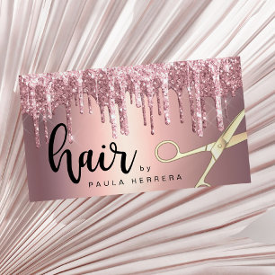 Elegant ro guld glitter droppar hårstylist visitkort