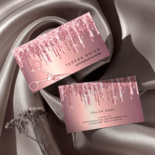 Elegant ro guld glitter droppar hårstylist visitkort