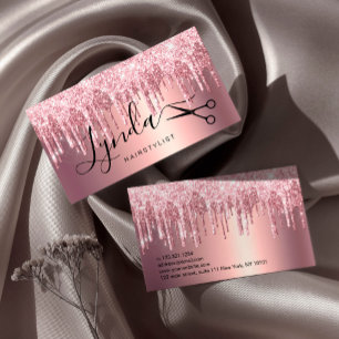 Elegant ro guld glitter droppar hårstylist visitkort