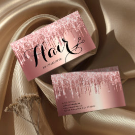 Elegant ro guld glitter droppar hårstylist visitkort