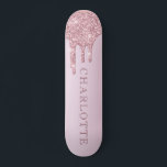 Elegant Ro Guld Glitter droppar Personlig Mini Skateboard Bräda 18,5 Cm<br><div class="desc">En enkel flitter i elegant ro guld tränger ut personligen på skateboard med ett dekorativt typsnitt för ditt namn.</div>