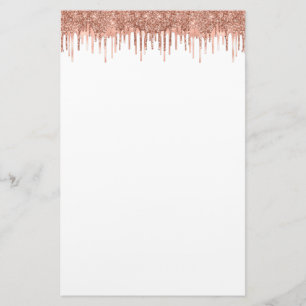 Elegant ro guld glitter dropppapper brevpapper