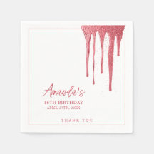 Elegant Ro Guld Glitter, droppsvett 16 födelsedag